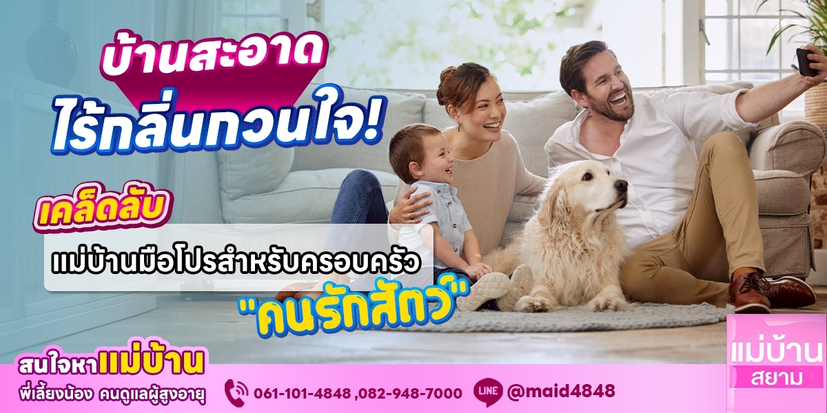 เคล็ดลับทำความสะอาดบ้านที่มีสัตว์เลี้ยง | แม่บ้านสยาม MaidSiam