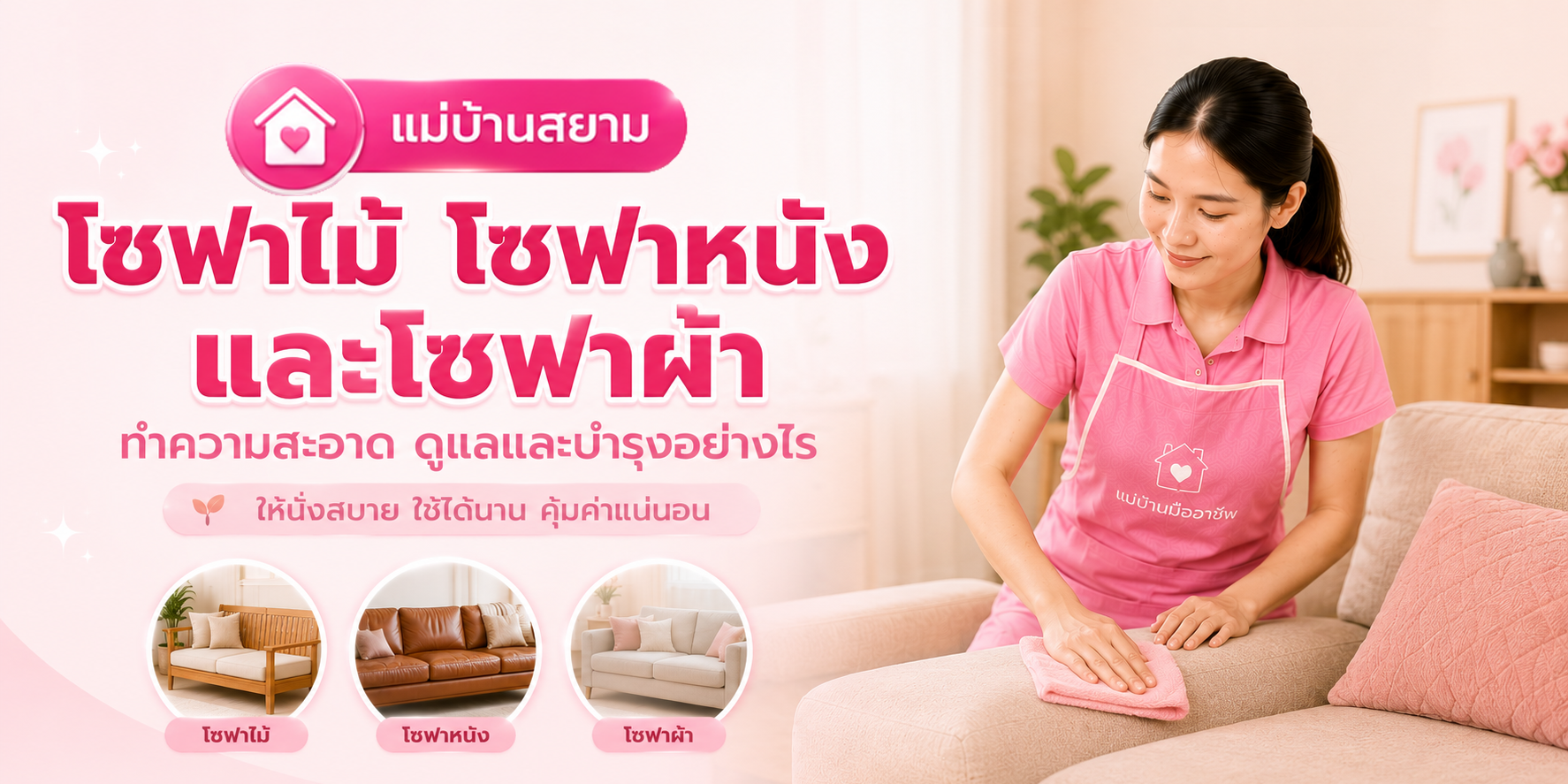 ดูแลโซฟาไม้และโซฟาหนัง