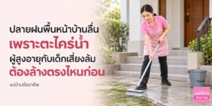 ตะไคร่น้ำที่พื้นหน้าบ้านปลายฝน